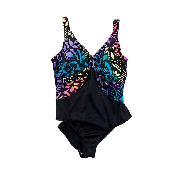 80s 90s Plus Size Lisa Frank Style Swimsuit 20W - Picture 1 of 5